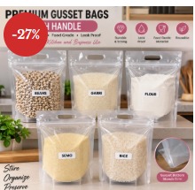 (CODE H) 12PC VERTICAL REUSABLE FLAT BOTTOM GUSSET ZIPLOCK STORAGE/PACKAGING BAG